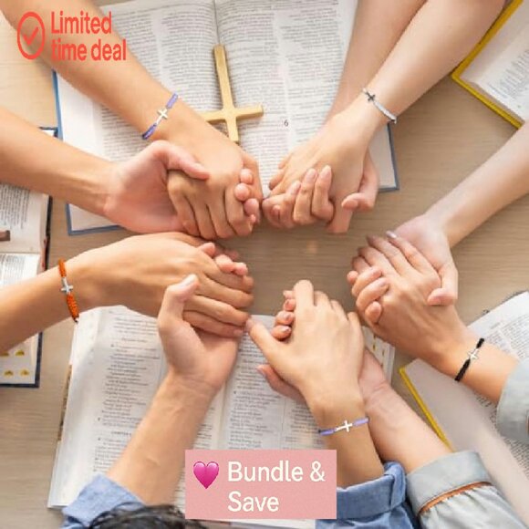 30-Piece Adjustable Cross Charm Bracelet Set with Inspirational Cards - Picture 8 of 8